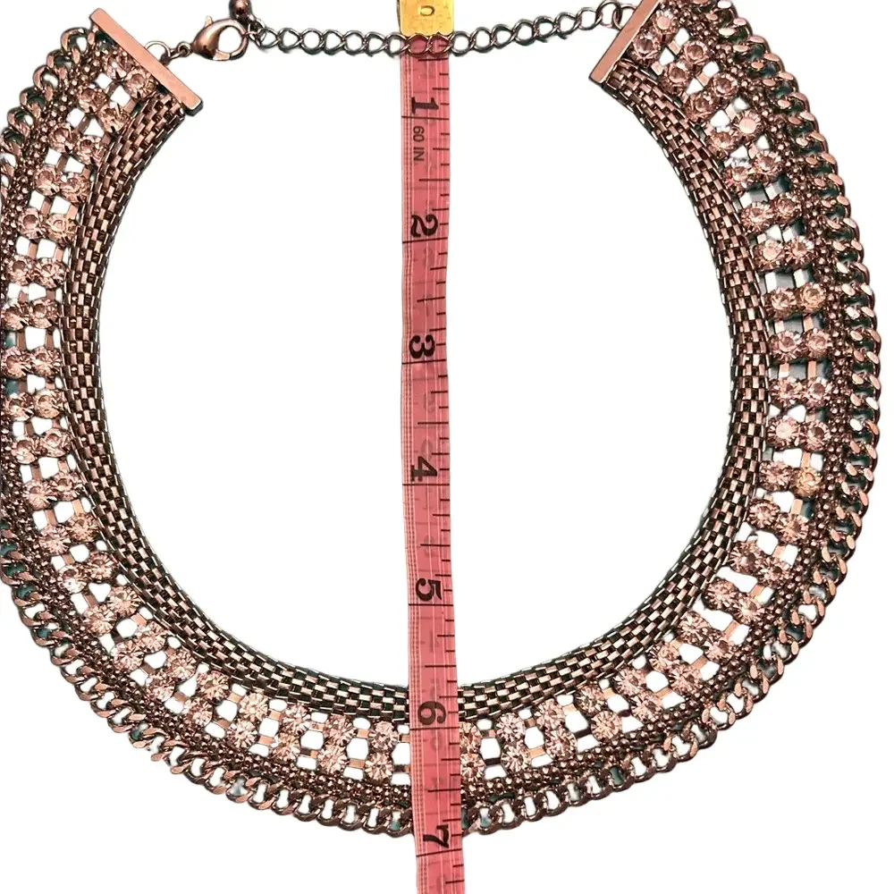 Costume bib Silver and rhinestone Statement Necklace.